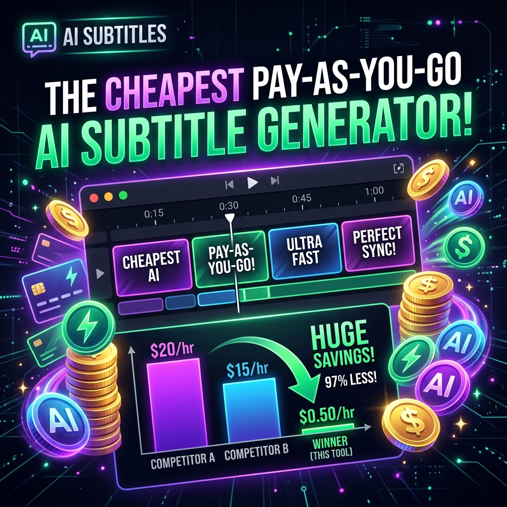 The Cheapest Subtitle Generator on the Market: Why Pay-As-You-Go Beats Subscriptions
